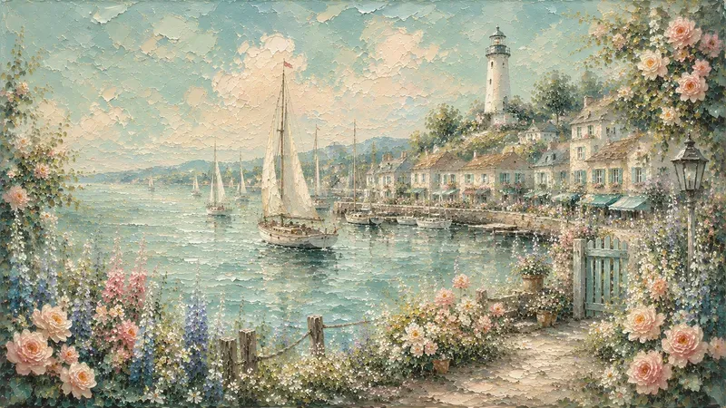Dreamy Cottage Painting Tv Wall Art