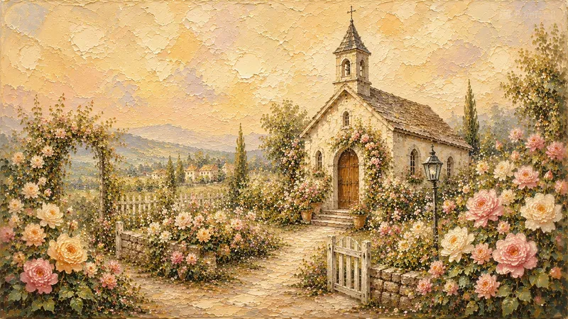 Dreamy Cottage Painting Tv Wall Art