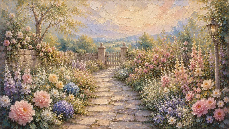 Dreamy Cottage Painting Tv Wall Art