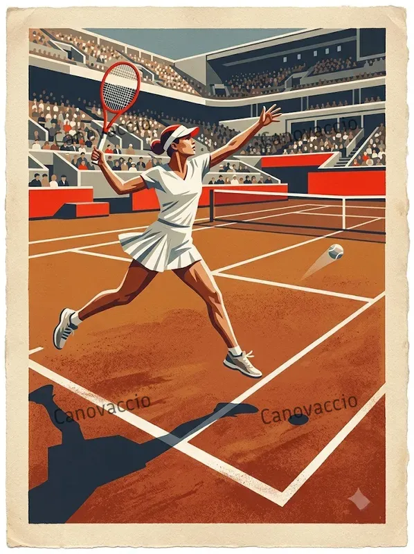 Grand Slam Tennis Pochoir Art Prints