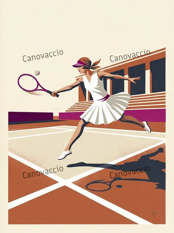 Grand Slam Tennis Pochoir Art Prints