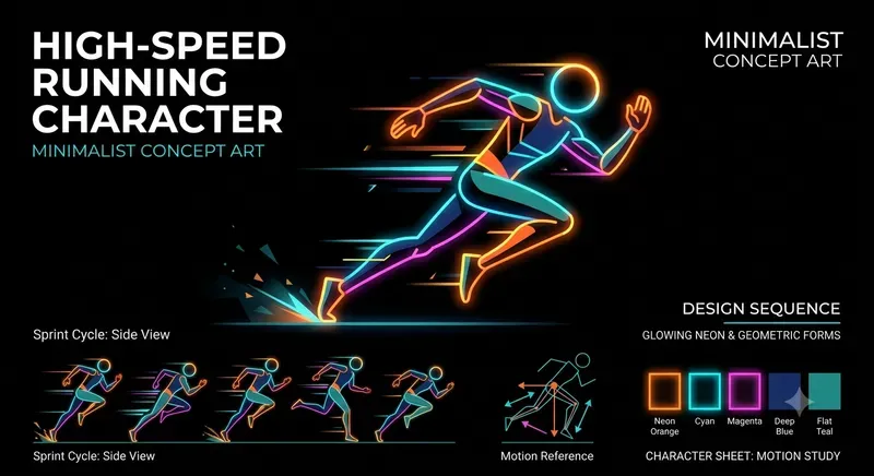 Dynamic Animated Neon Stick Characters