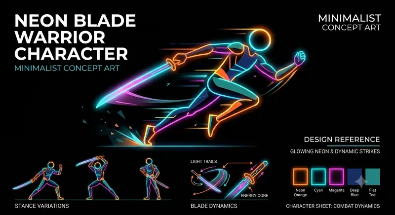 Dynamic Animated Neon Stick Characters