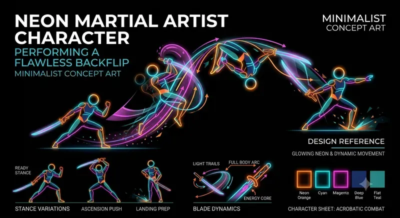 Dynamic Animated Neon Stick Characters