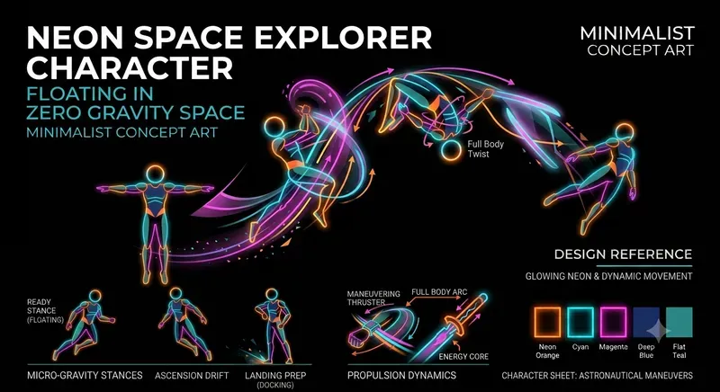 Dynamic Animated Neon Stick Characters