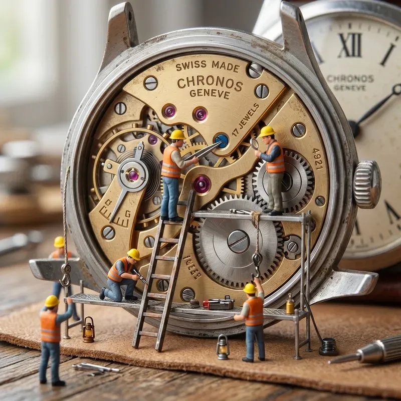 Miniature Workers Repair Scenes