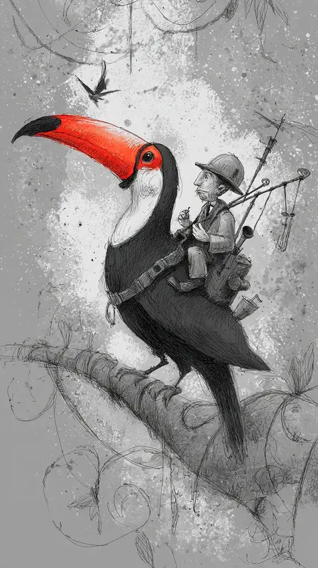 Whimsical Journey Sketch Art