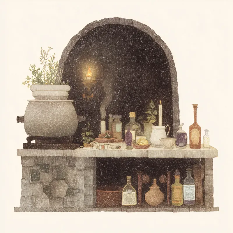 Medieval Mystical Gouache Illustrations