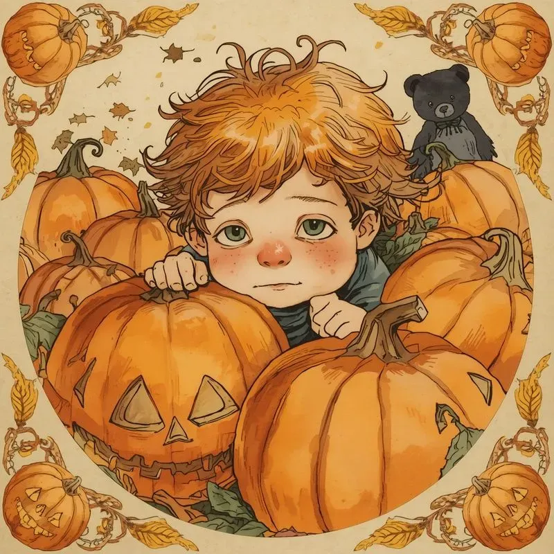 Cozy Fall Kids Clipart Illustrations