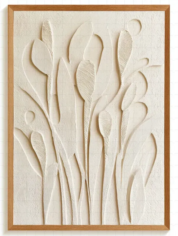 Japandi 3D Plaster Canvas Art