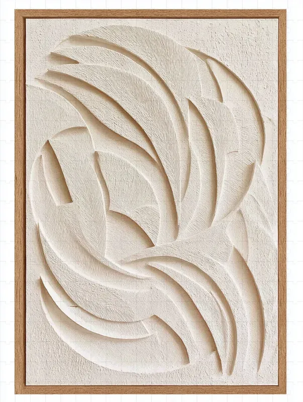 Japandi 3D Plaster Canvas Art