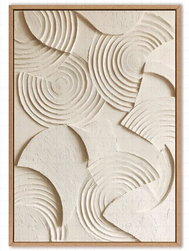 Japandi 3D Plaster Canvas Art