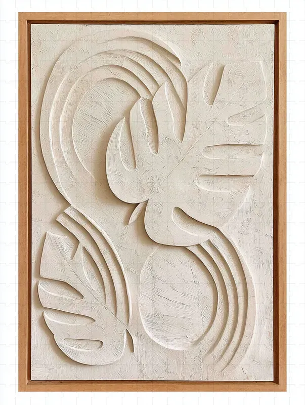Japandi 3D Plaster Canvas Art