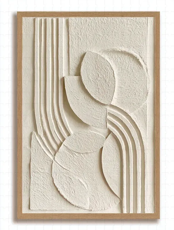 Japandi 3D Plaster Canvas Art