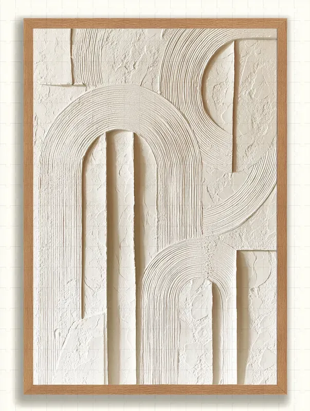 Japandi 3D Plaster Canvas Art