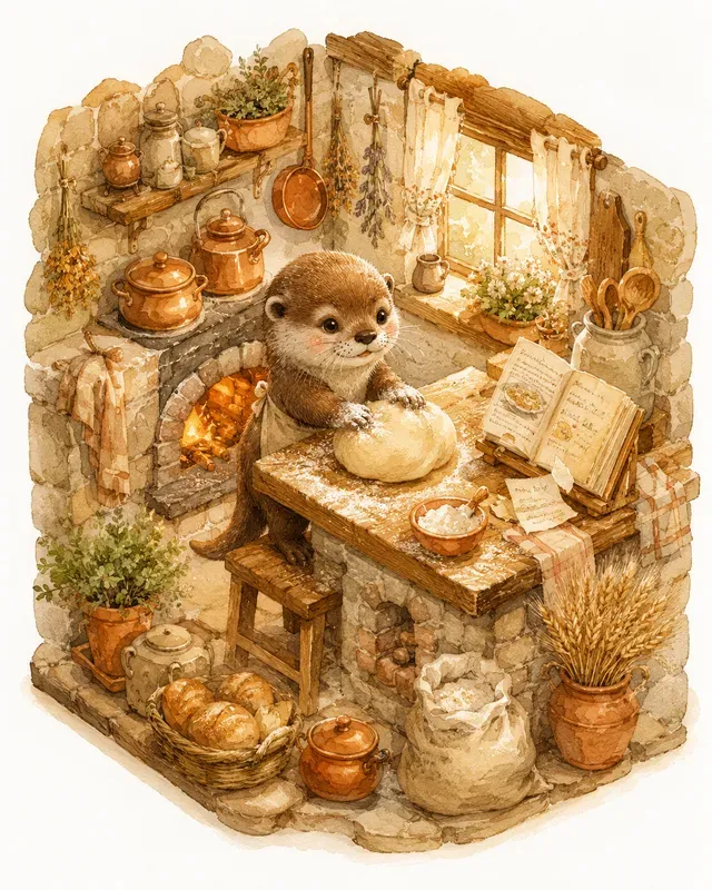 Whimsical Animal Baking Cozy Kitchen Art