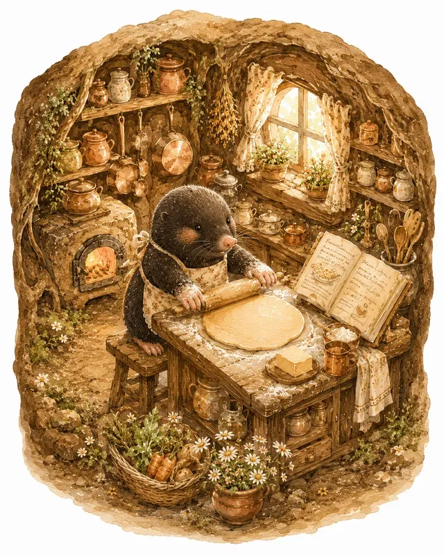 Whimsical Animal Baking Cozy Kitchen Art