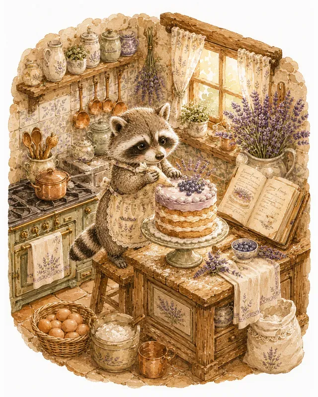 Whimsical Animal Baking Cozy Kitchen Art