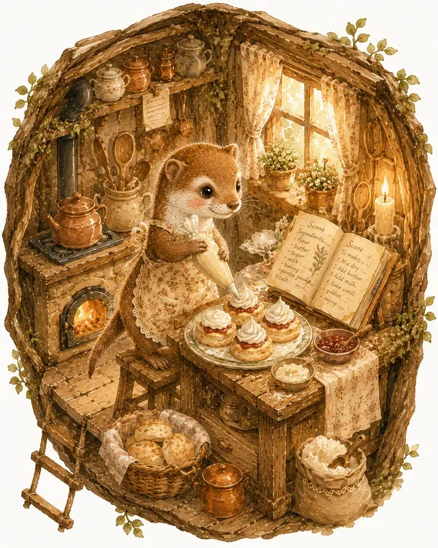 Whimsical Animal Baking Cozy Kitchen Art