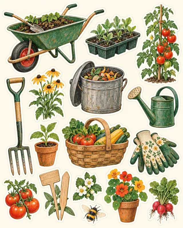 Garden Journal Sticker Sheets