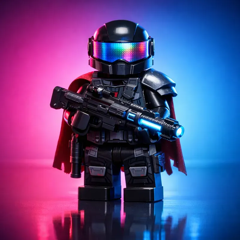 Cinematic Neon Lego Character Generator
