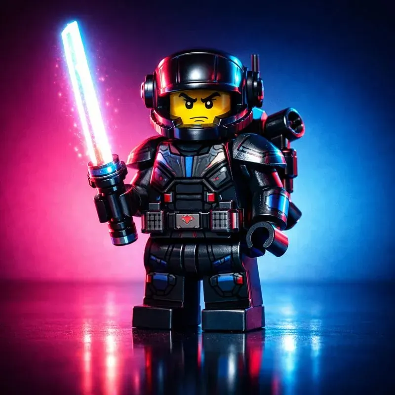 Cinematic Neon Lego Character Generator