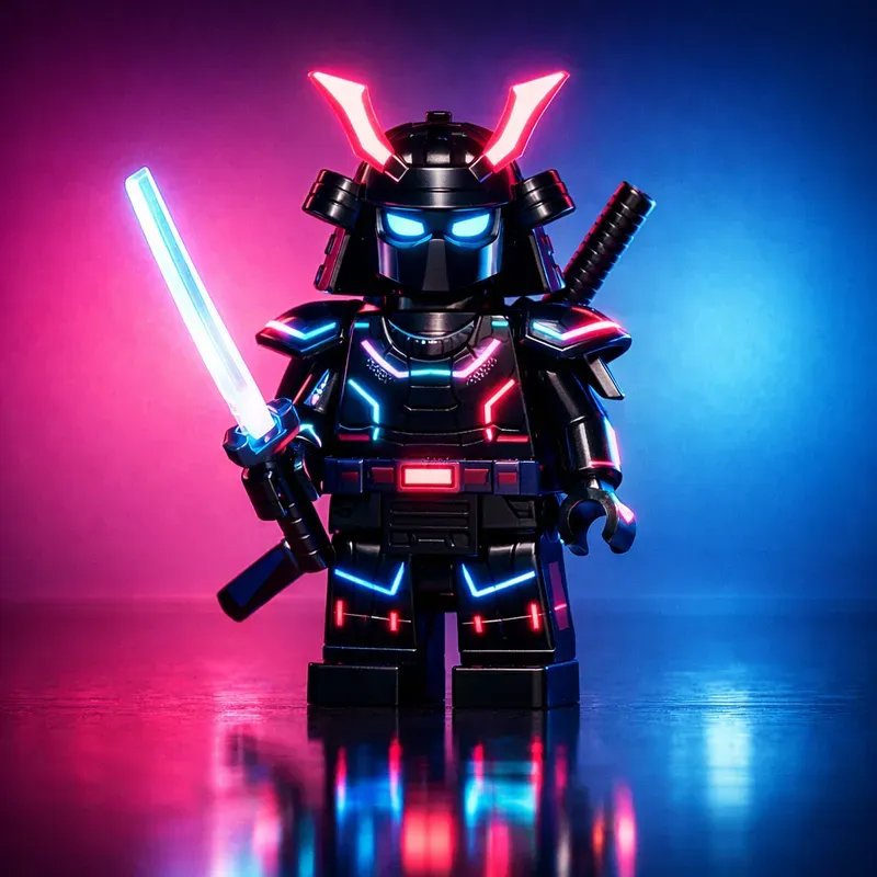 Cinematic Neon Lego Character Generator