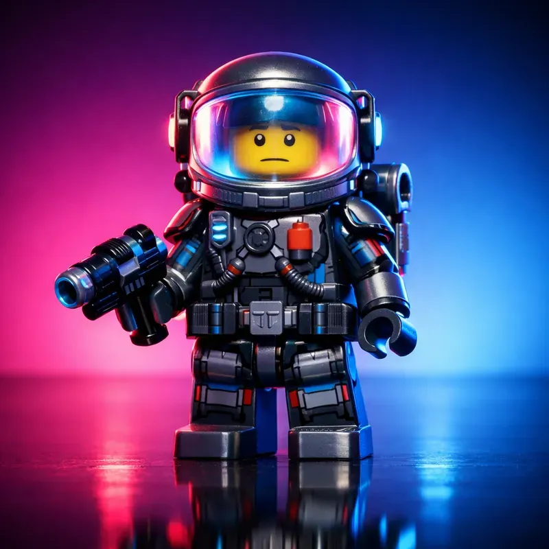 Cinematic Neon Lego Character Generator