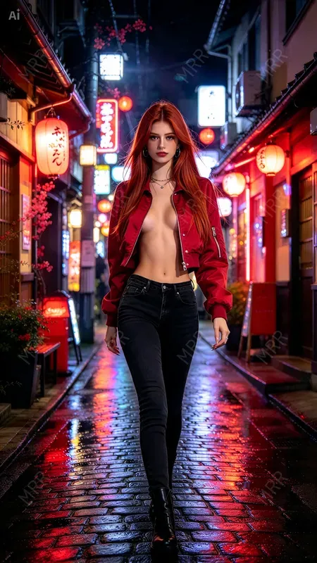 Neon Alley Night Girls Portraits