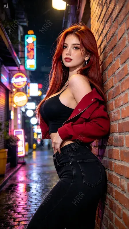 Neon Alley Night Girls Portraits