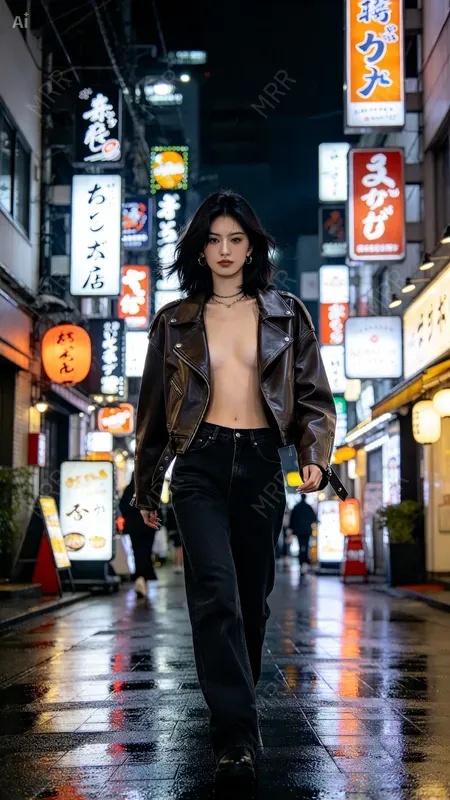 Neon Alley Night Girls Portraits