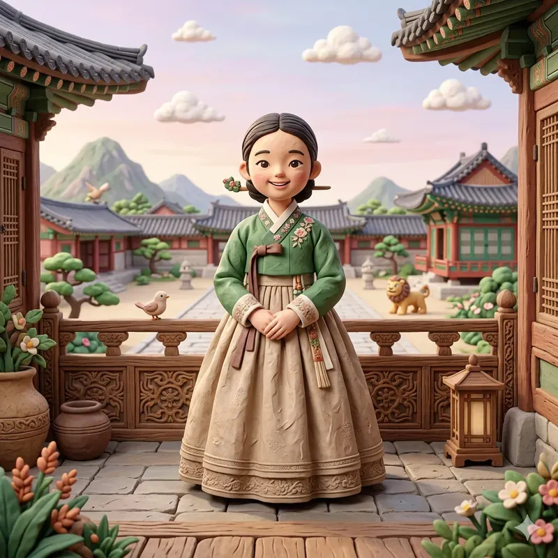 Claymation Korean Girls In Hanboks