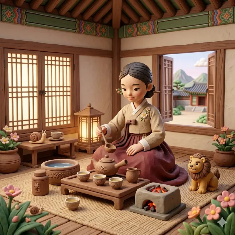 Claymation Korean Girls In Hanboks