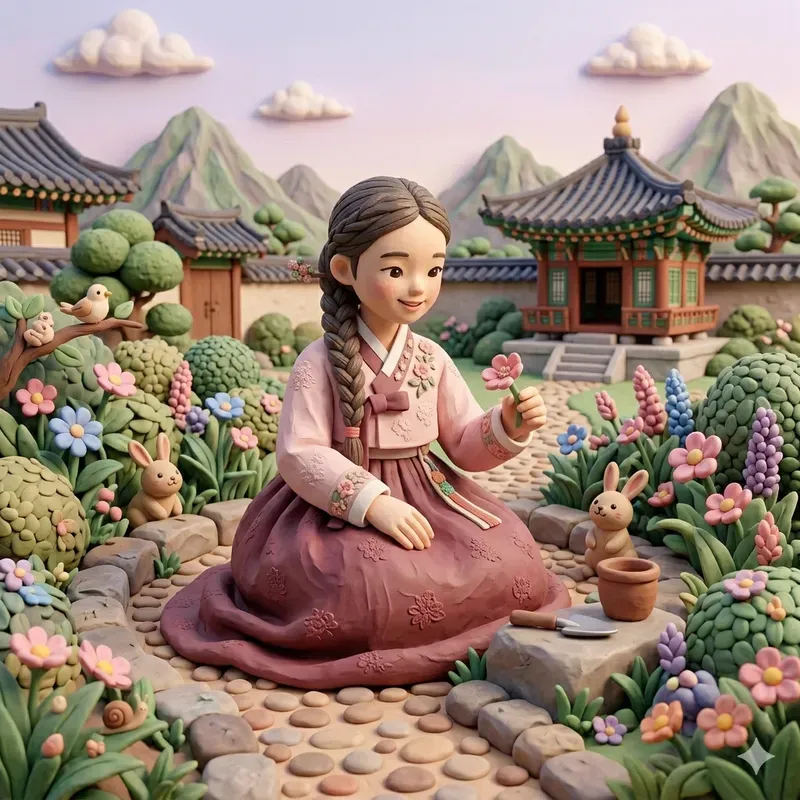 Claymation Korean Girls In Hanboks