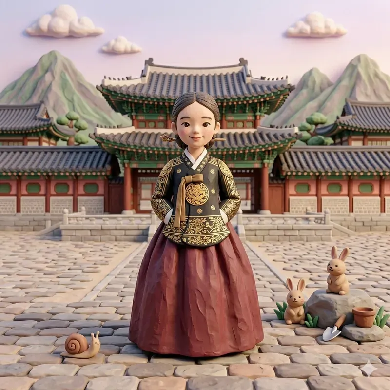 Claymation Korean Girls In Hanboks