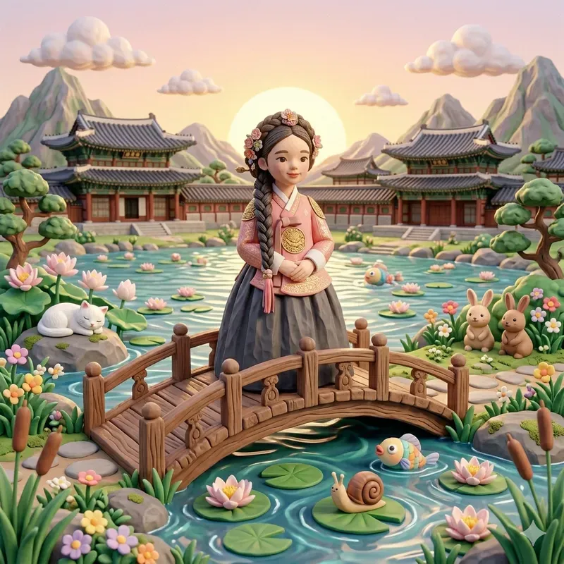 Claymation Korean Girls In Hanboks