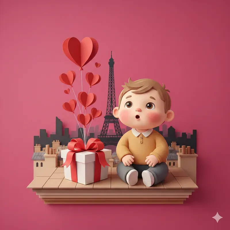 3D Romantic Papercut Characters