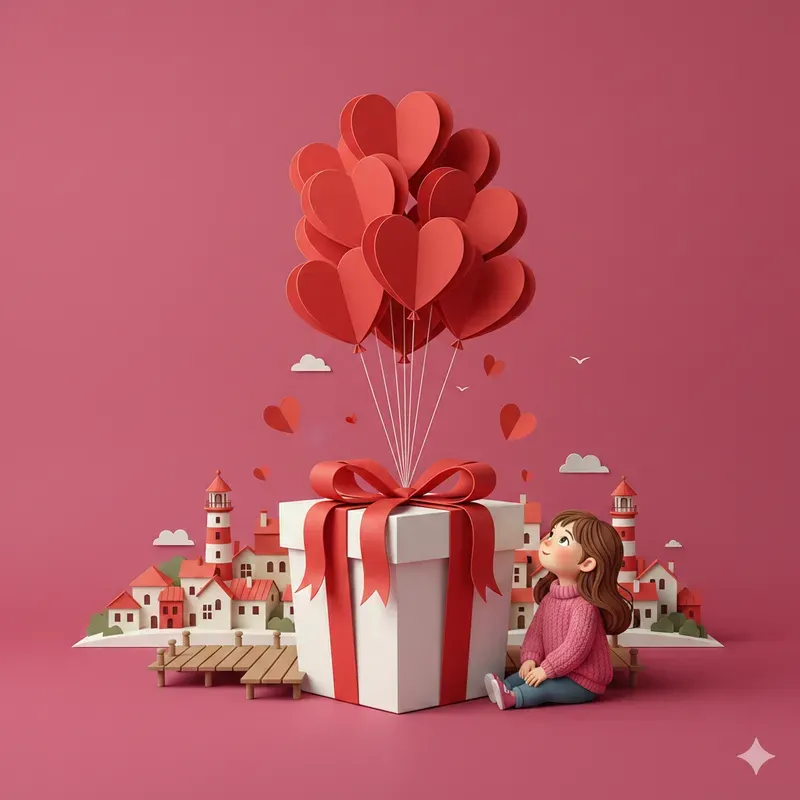 3D Romantic Papercut Characters