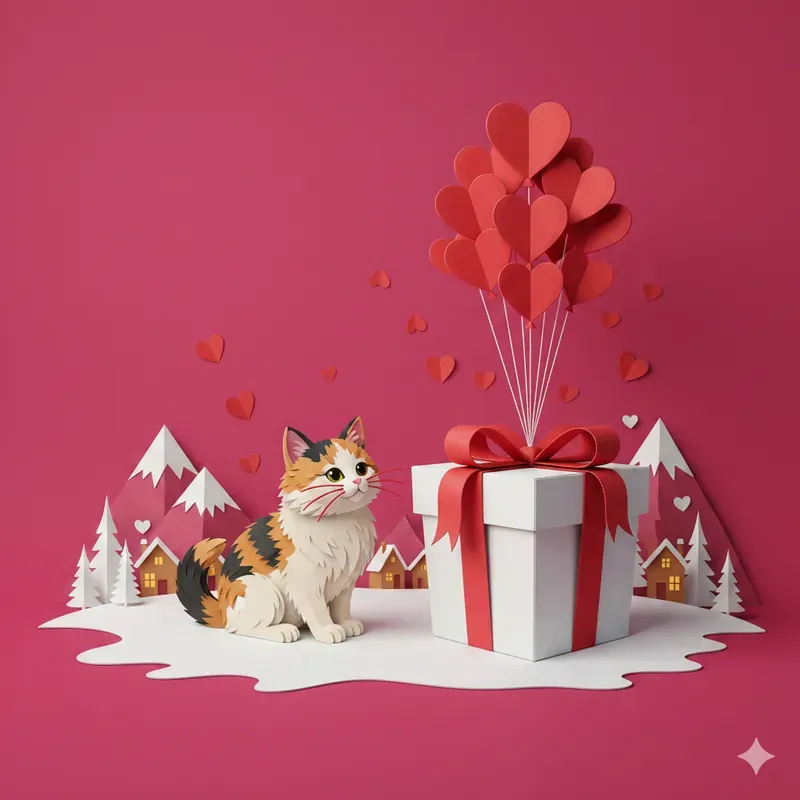 3D Romantic Papercut Characters