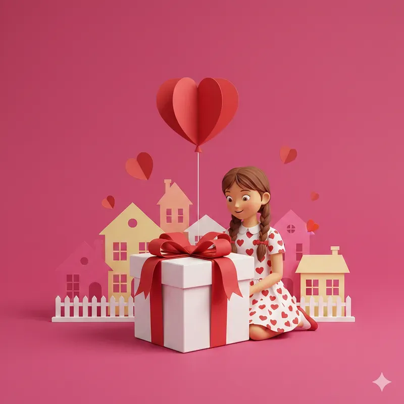 3D Romantic Papercut Characters