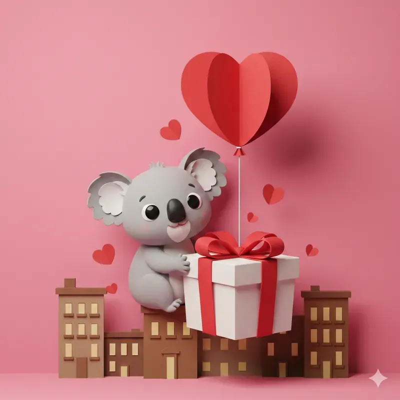 3D Romantic Papercut Characters