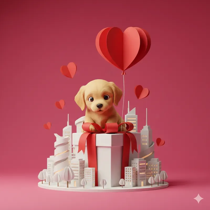 3D Romantic Papercut Characters