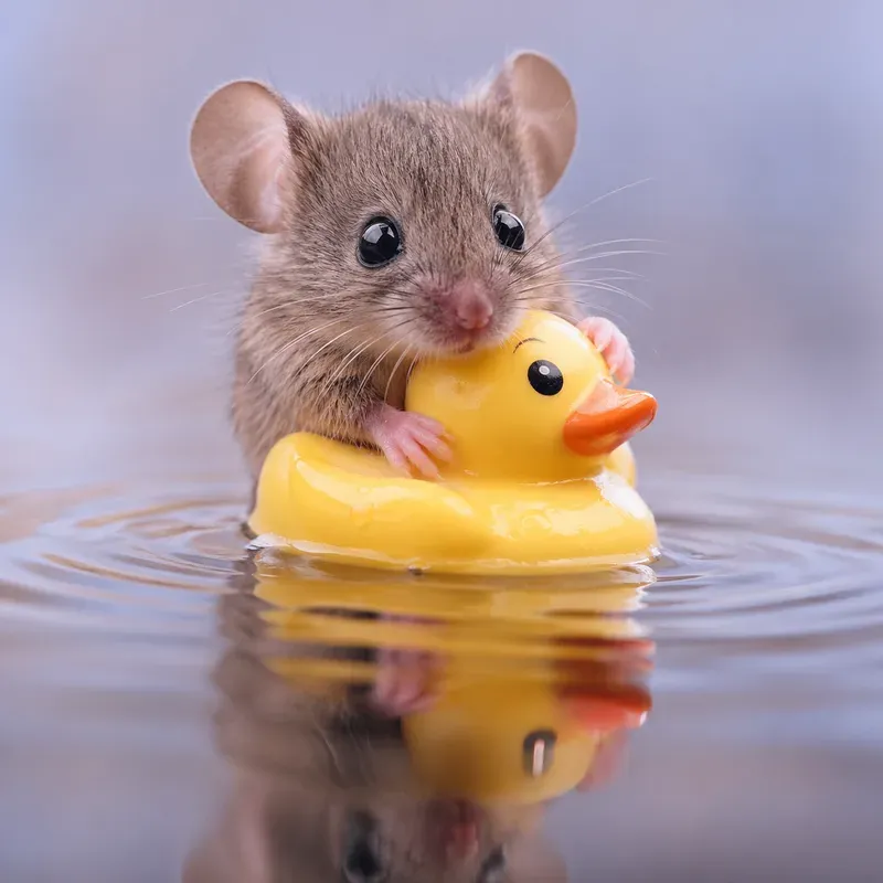 Tiny Floating Creatures In Water Art