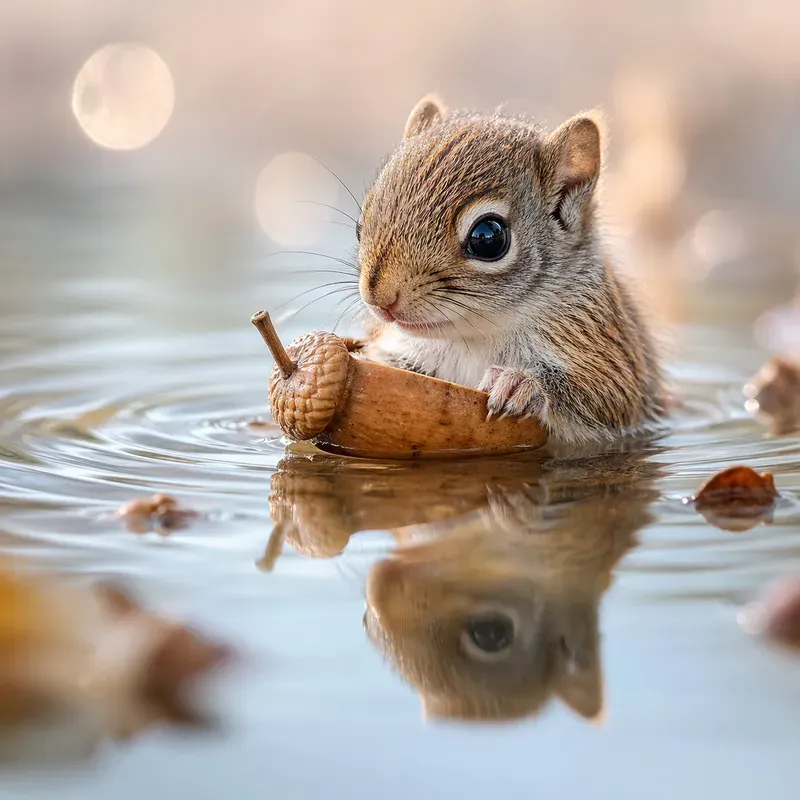 Tiny Floating Creatures In Water Art