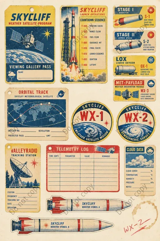 Space Race Launch Ephemera Sheets