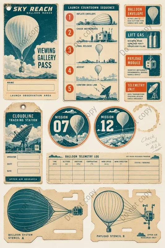 Space Race Launch Ephemera Sheets