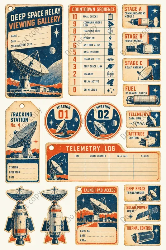 Space Race Launch Ephemera Sheets