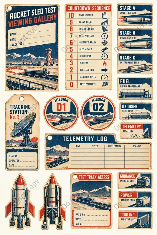 Space Race Launch Ephemera Sheets
