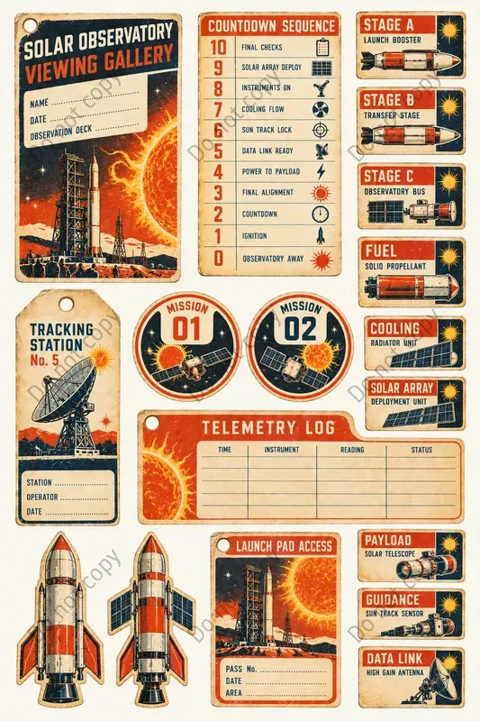 Space Race Launch Ephemera Sheets
