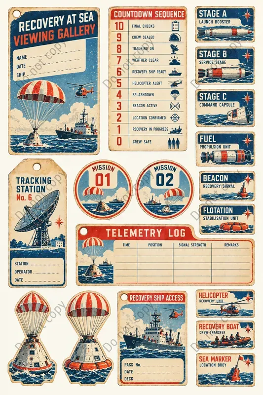 Space Race Launch Ephemera Sheets